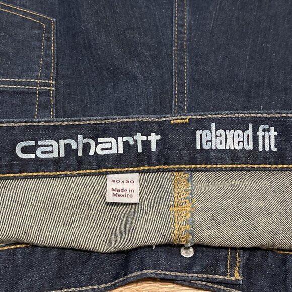 Men's Carhartt Relaxed Fit Bootcut Denim Jeans SZ 40x30 Blue Modern 102809-491 - Picture 10 of 12